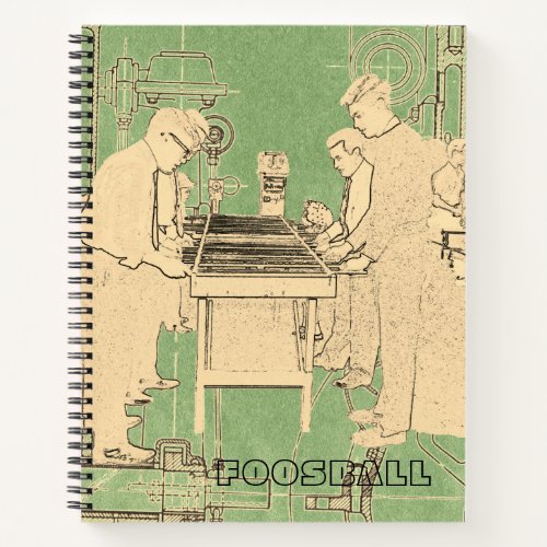 VINTAGE FOOSBALL FUZBOLL PHOTO ART TABLE FOOTBALL NOTEBOOK