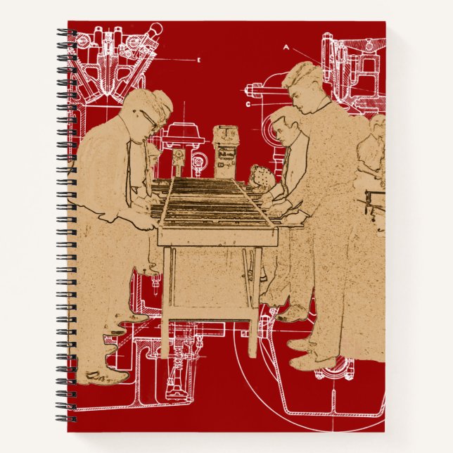 VINTAGE FOOSBALL FUZBOLL PHOTO ART TABLE FOOTBALL NOTEBOOK (Front)