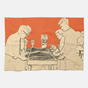 VINTAGE FOOSBALL FUZBOLL PHOTO ART TABLE FOOTBALL TOWEL