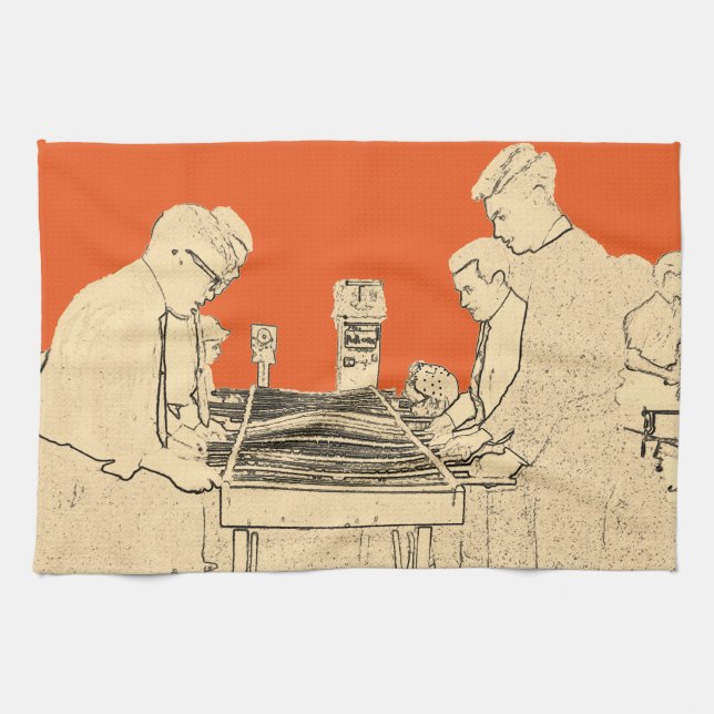 VINTAGE FOOSBALL FUZBOLL PHOTO ART TABLE FOOTBALL TOWEL (Horizontal)
