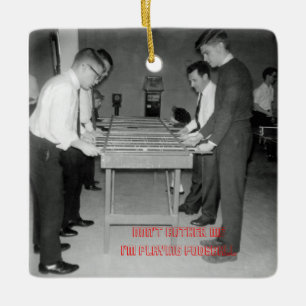 VINTAGE FOOSBALL FUZBOLL PHOTO table FOOTBALL Ceramic Ornament
