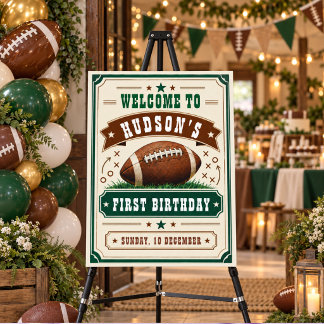 Vintage Football  1st Birthday Party Ticket Game  Foam Board