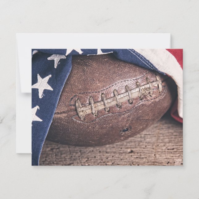 Vintage Football and Flag Invitation (Front)