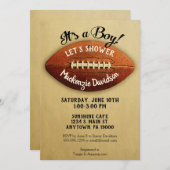 Vintage Football Baby Shower Invitation Boy Sports (Front/Back)