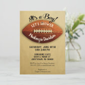 Vintage Football Baby Shower Invitation Boy Sports (Standing Front)