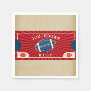 Vintage Football Baby Shower Welcome Sign Napkins