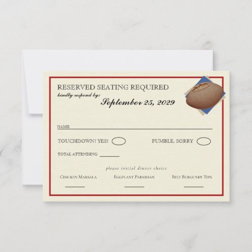 Vintage Football Bar Mitzvah Reply RSVP Card