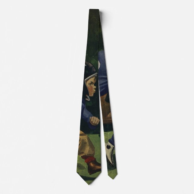 Vintage Football, Children, Boys Playing Sports  Tie (Front)
