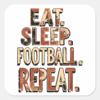 Vintage Football Fan Design | Retro Soccer Graphic Square Sticker