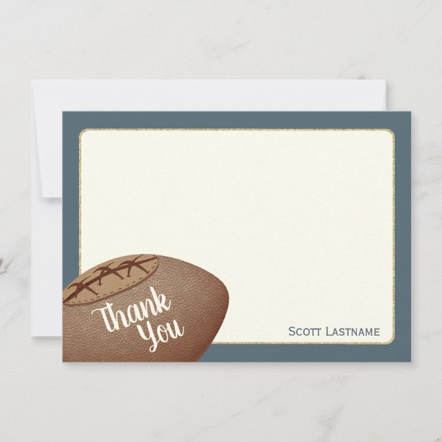 Vintage Football Flat Card Thank You Note (Front)