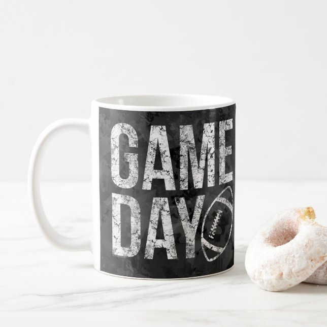 Vintage Football Game Day Coffee Mug (With Donut)