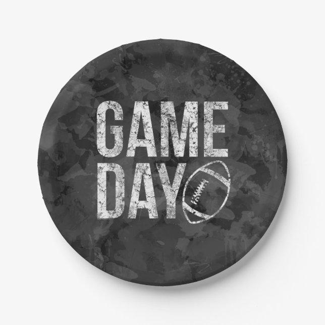 Vintage Football Game Day Paper Plates (Front)