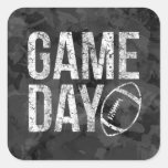 Vintage Football Game Day Square Sticker
