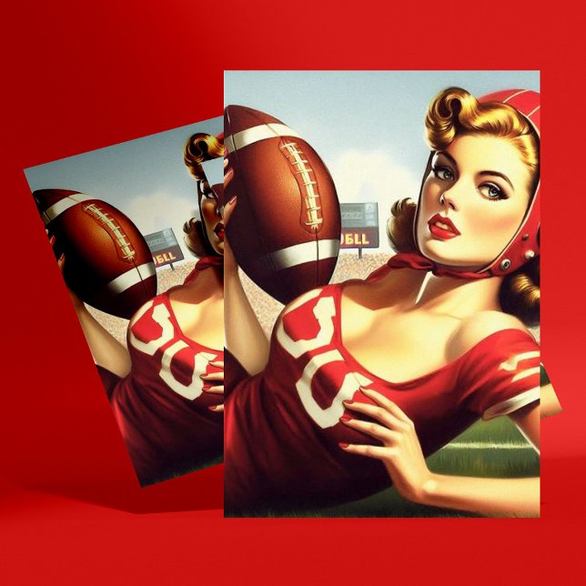 Vintage Football Girl Postcard (Creator Uploaded)