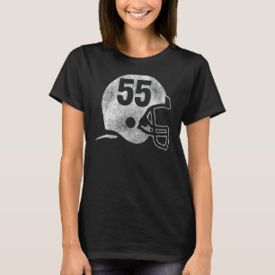 Vintage Football Helmet Player Number 55 1 T-Shirt
