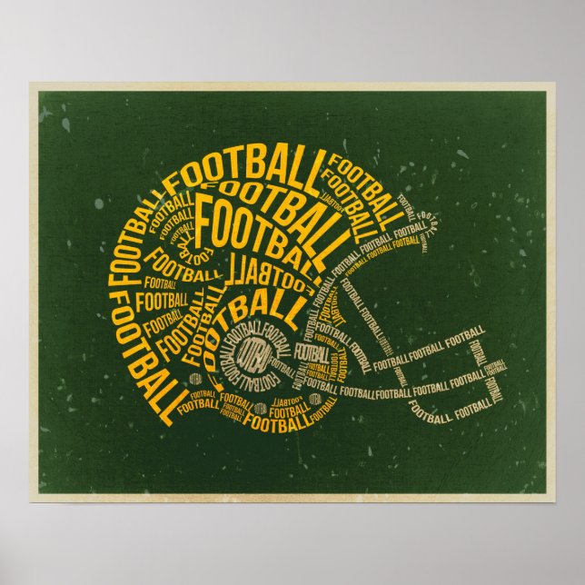 Vintage Football Helmet Poster (Front)