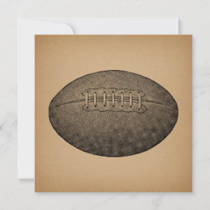 Vintage Football Illustrated Antique Sports Art Holiday Card