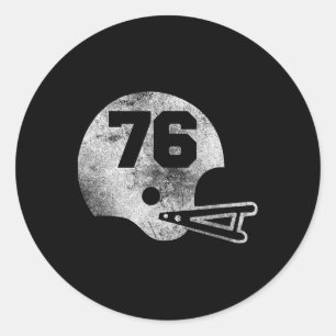 Vintage Football Jersey Number 76 Player Number Classic Round Sticker