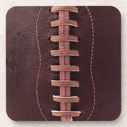 Vintage Football Leather Laces Sports Beverage Coaster