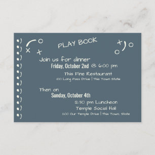 Vintage Football Pass Bar Mitzvah Itinerary Enclosure Card
