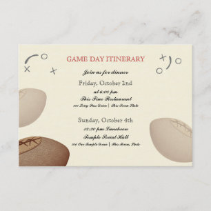 Vintage Football Pass Bar Mitzvah Itinerary Enclosure Card