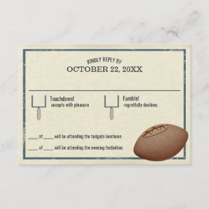 Vintage Football Pass Bar Mitzvah Reply Card