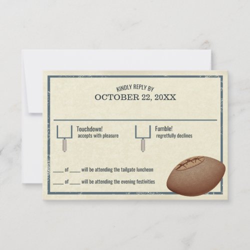 Vintage Football Pass Bar Mitzvah Reply Card