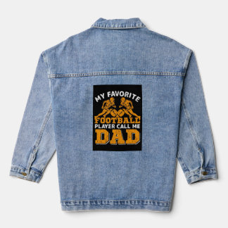 Vintage Football Player – Retro Soccer Style Tri-B Denim Jacket
