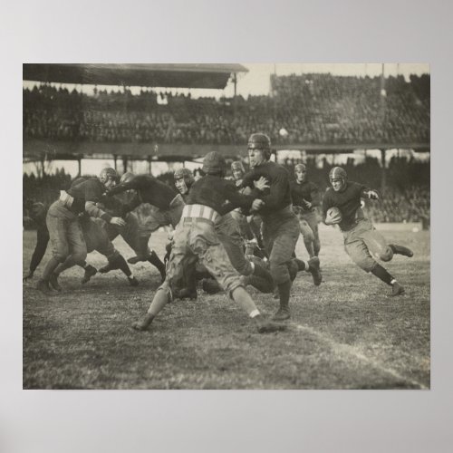 Vintage Football poster black and white man cave