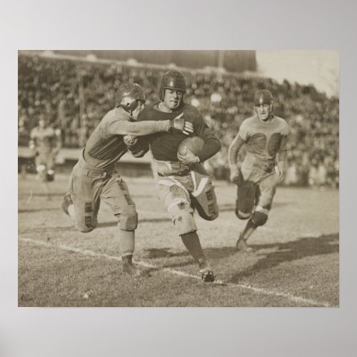 Vintage Football poster black and white man cave