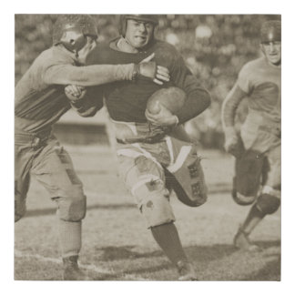 Vintage Football poster black and white man cave Faux Canvas Print