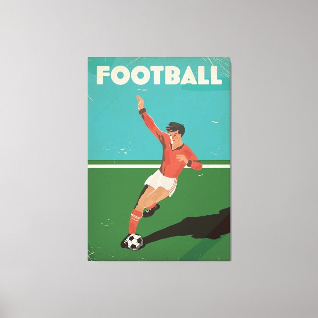 Vintage Football Poster Canvas Print (Front)