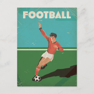 Vintage Football Poster Postcard