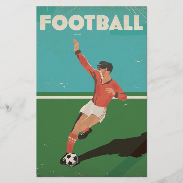 Vintage Football Poster Stationery (Front)