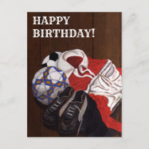 Vintage Football Soccer Painting Birthday Card
