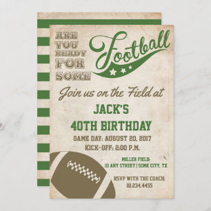 Vintage Football Themed Invite Old School