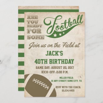 Vintage Football Themed Invite | Old School by AestheticJourneys at Zazzle