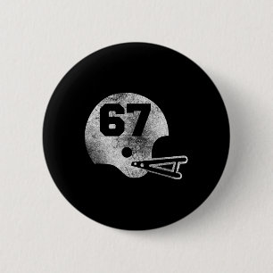 Vintage Footll Jersey Number 67 Player Number Button