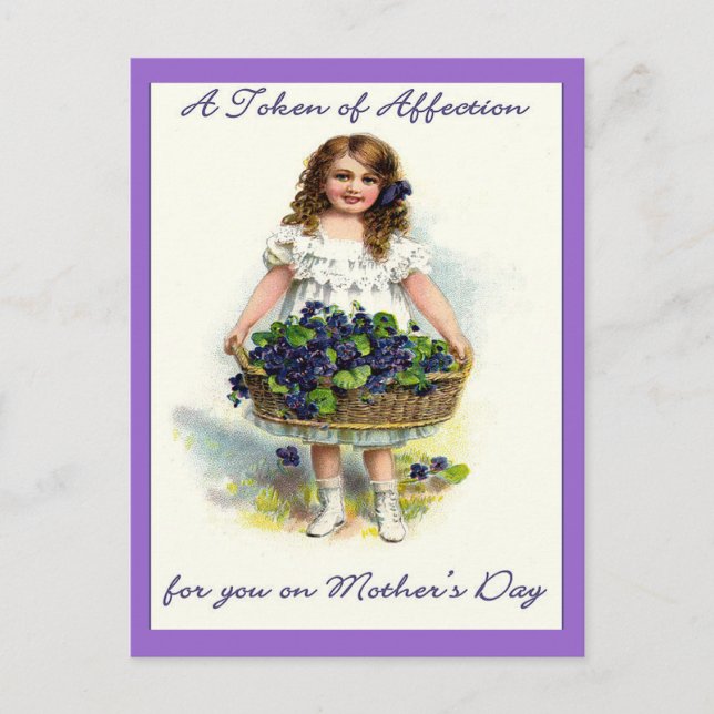 Vintage For You on Mothers Day, Token of Affection Postcard (Front)