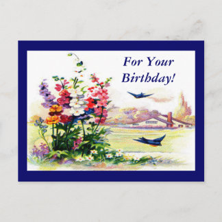 Vintage For Your Birthday Postcard