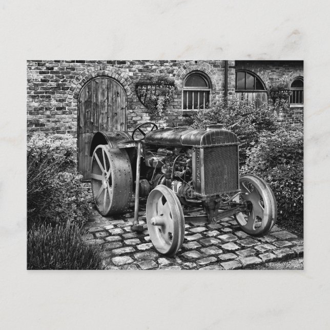 Vintage Fordson Tractor, Bredbury Hall Postcard (Front)