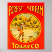 Old Forest and Stream Pipe Tobacco Poster