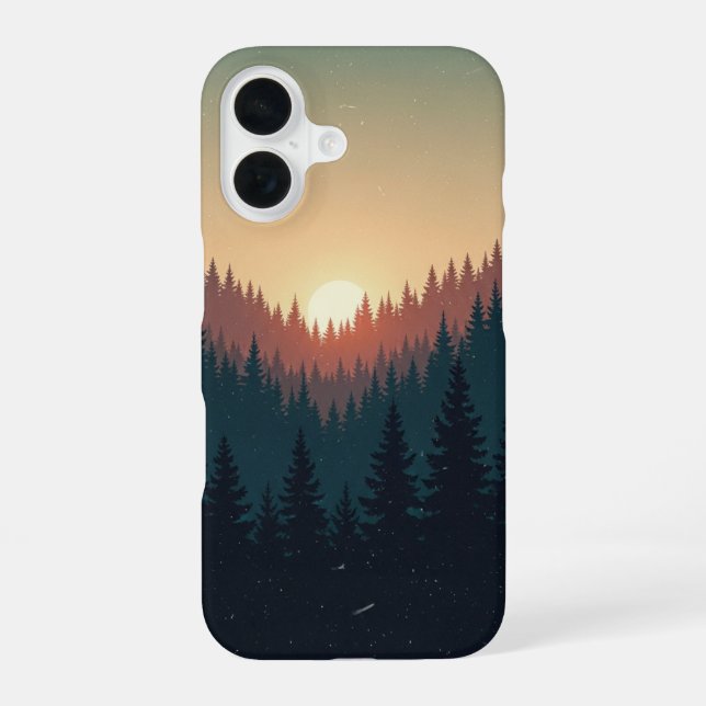 Vintage Forest at Sunrise iPhone Case (Back)