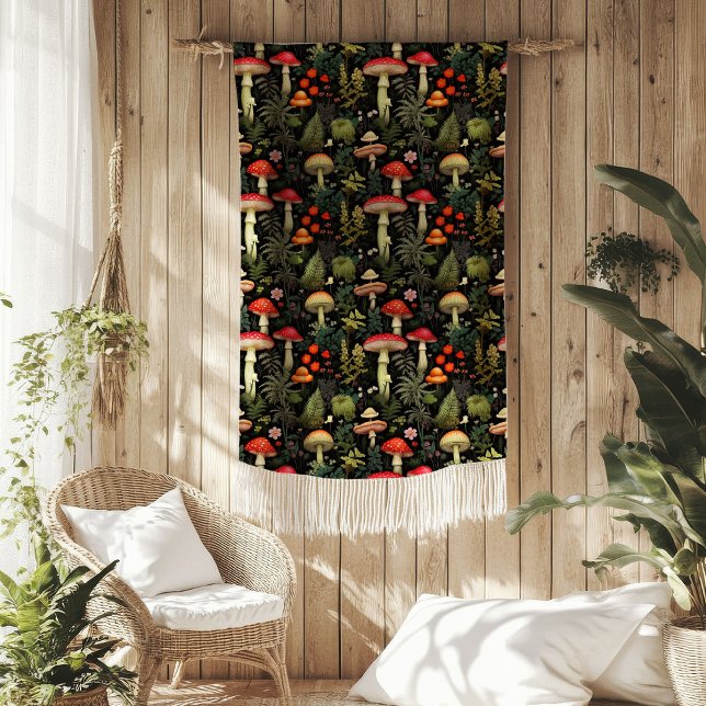 Vintage Forest Blanket Mushrooms & Rustic Style (Vintage Forest Blanket Mushrooms & Rustic Style)