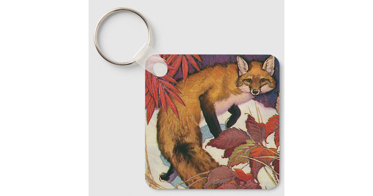 red fox illustration vintage