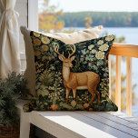 Vintage Forest Deer Botanical Floral Garden Throw Pillow<br><div class="desc">This stunning pillow features a captivating design inspired by the artistic genius of William Morris. Picture a majestic deer amidst a lush forest, surrounded by intricate botanical leaves and delicate florals, reminiscent of the art nouveau style. Not only is this pillow a stunning piece of art, but it also enhances...</div>