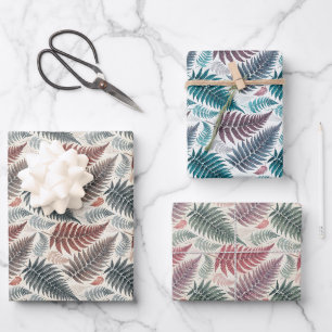 Vintage Forest Ferns Botanical Print Wrapping Paper Sheets