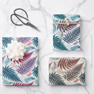 Vintage Forest Ferns Botanical Print Wrapping Paper Sheets