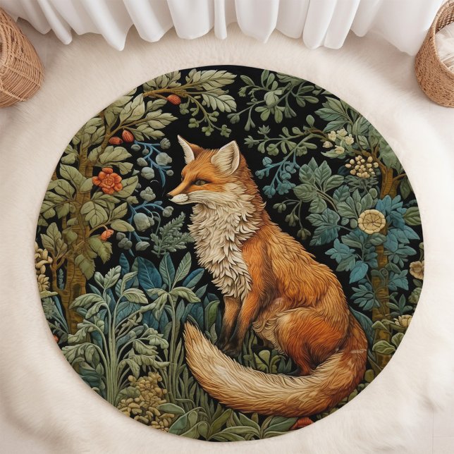 Vintage Forest Fox Botanical Woods Rug (Creator Uploaded)