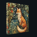 Vintage Forest Fox William Morris Inspired Botany Canvas Print<br><div class="desc">This exquisite canvas print features a whimsical design that brings a delightful fox amidst a lush forest to life,  surrounded by intricate botanical leaves and delicate art nouveau-style florals.</div>